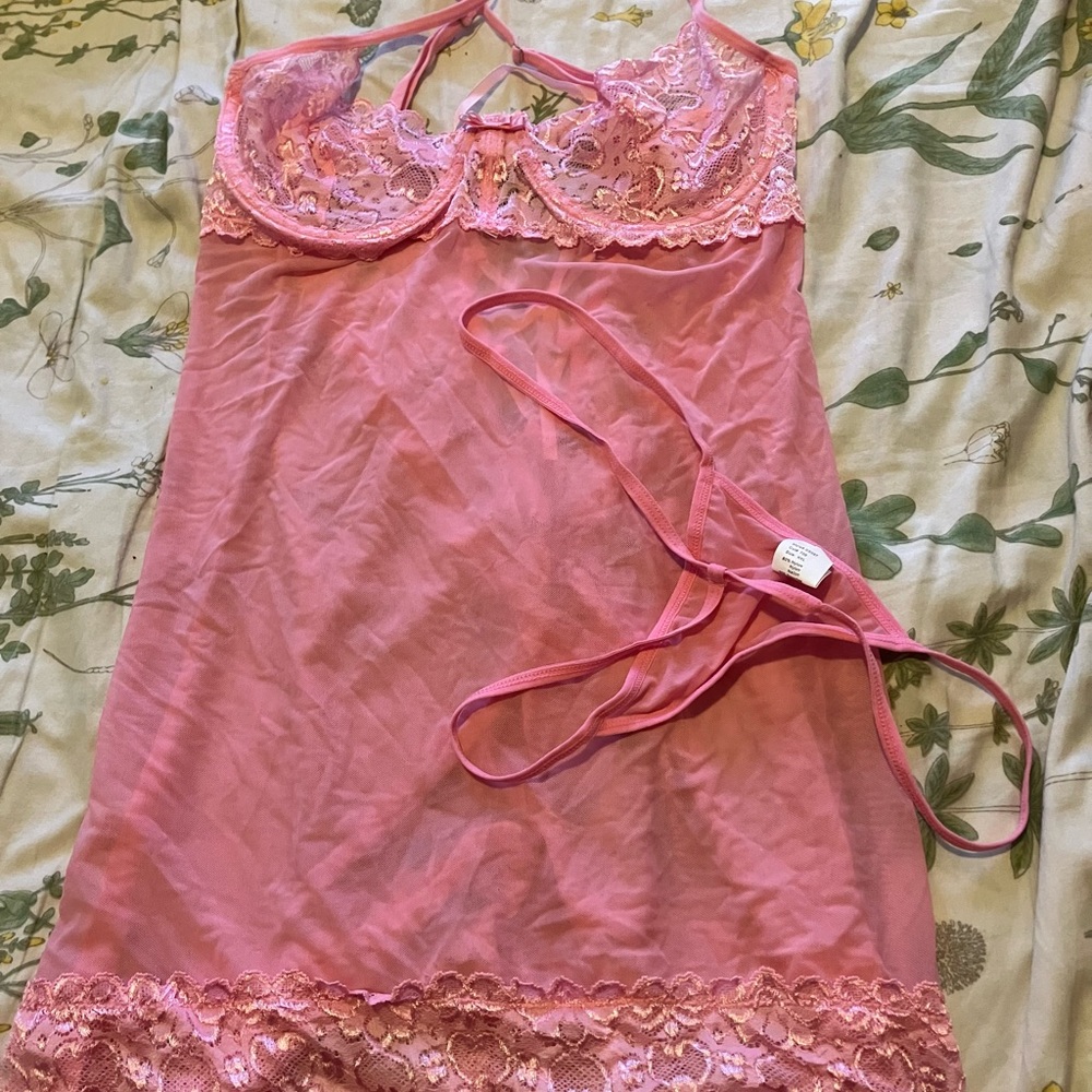 Pink Lingerie with G String Adam and Eve